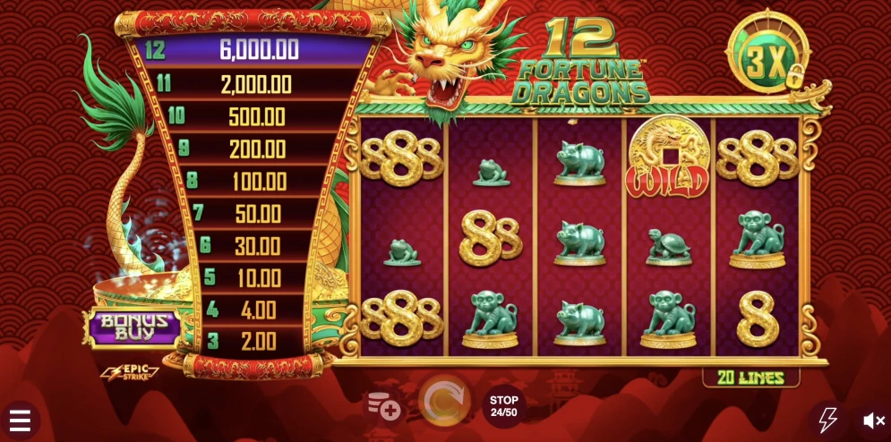 12 Fortune Dragons Slot