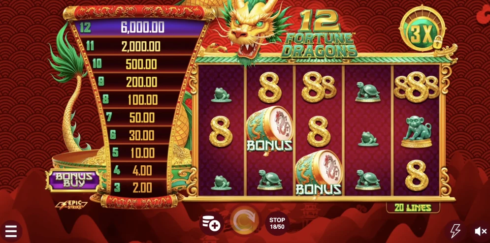 12 Fortune Dragons Slot