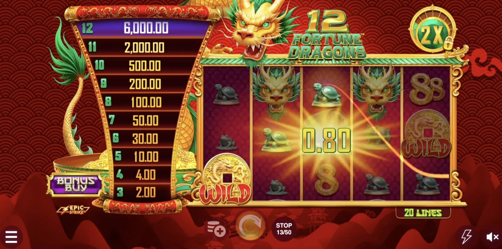 12 Fortune Dragons gameplay